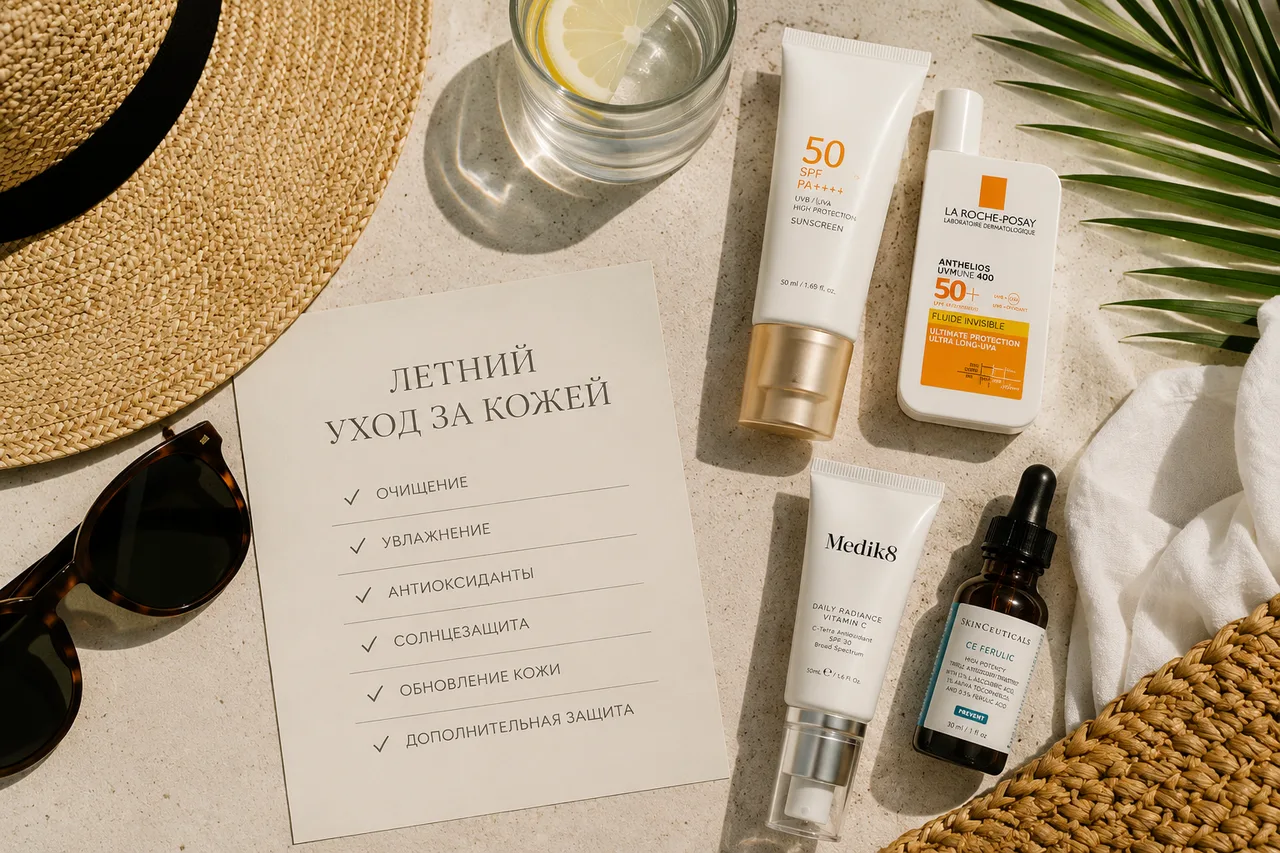 Летний уход за кожей: SPF, лёгкие текстуры и защита от солнца
