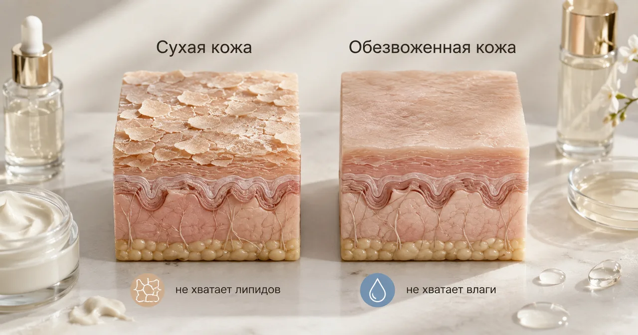 Сухая и обезвоженная кожа: в чём разница и как ухаживать
